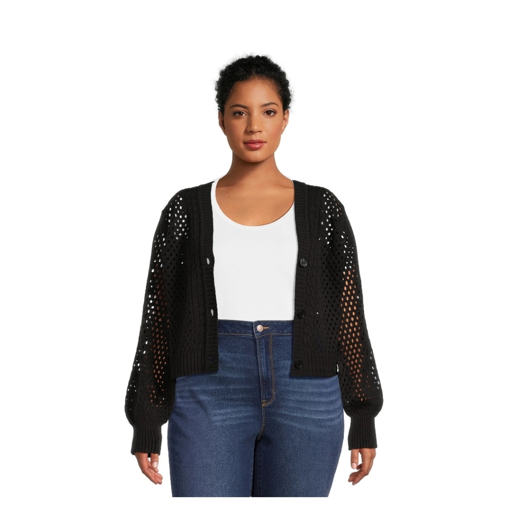 No Boundaries Black Knit Cardigan 4x nwt